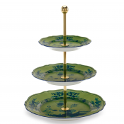 Ginori Oriente Italiano Malachite 3 Tier Stand